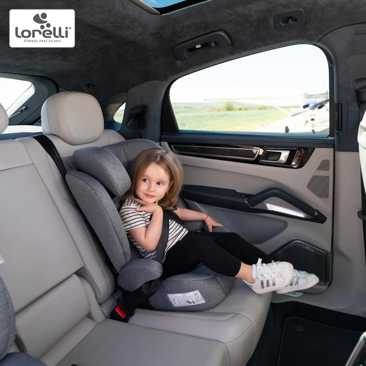 Lorelli Auto Kindersitz Colombo i-Size, mitwachsender Autositz für Kinder von 76-150 cm, Babysitz, Autokindersitz, Einstellbare Kopfstütze, 5-Punkt-Sicherheitsgurt, gelb