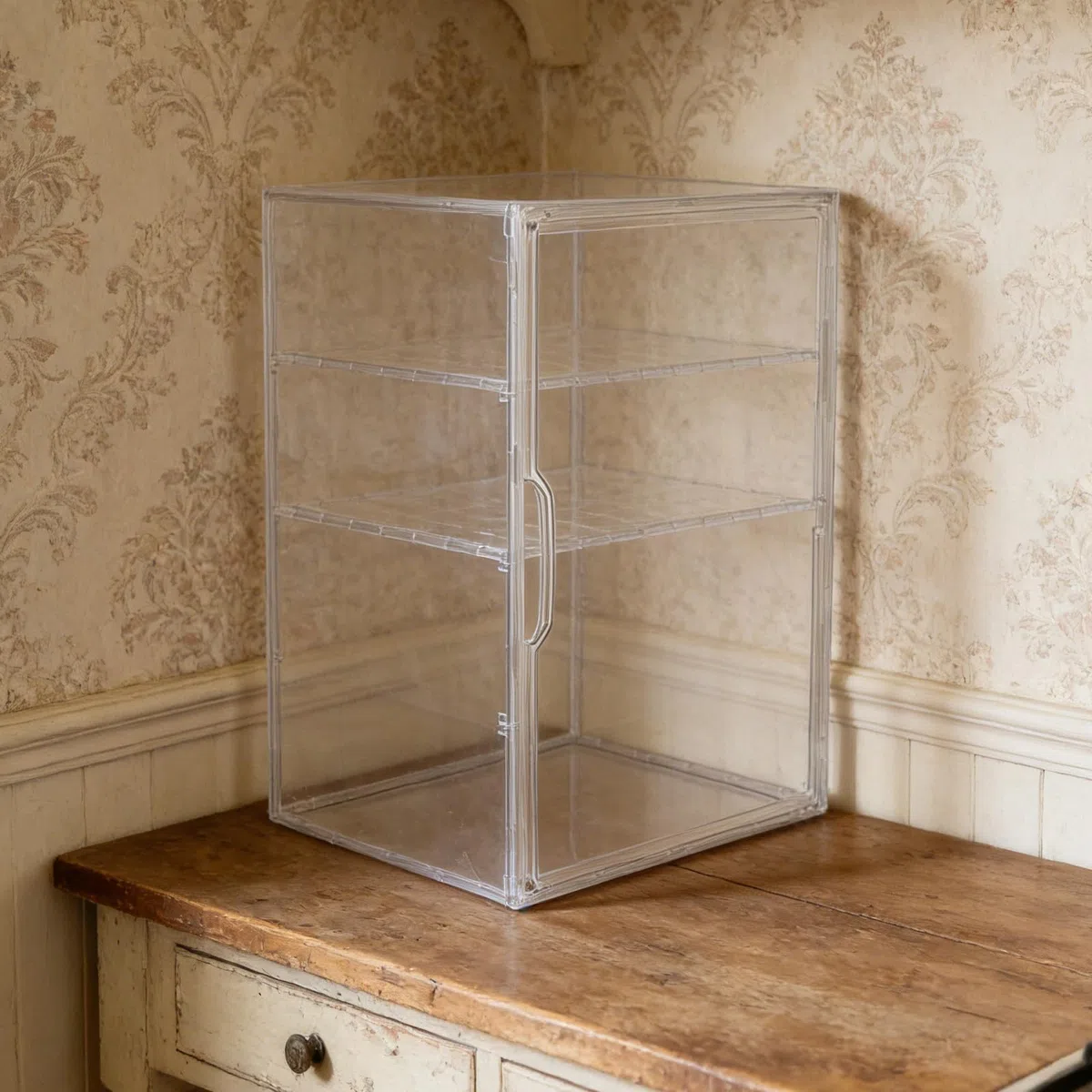 Zerodeko Babyflaschen und Magnetischer Tür Organizer Aufbewahrungsbox aus Acryl mit 3 Ebenen Verstellbaren Trennwänden Platzsparend und Hygienisch für Babyzimmer und Badezimmer
