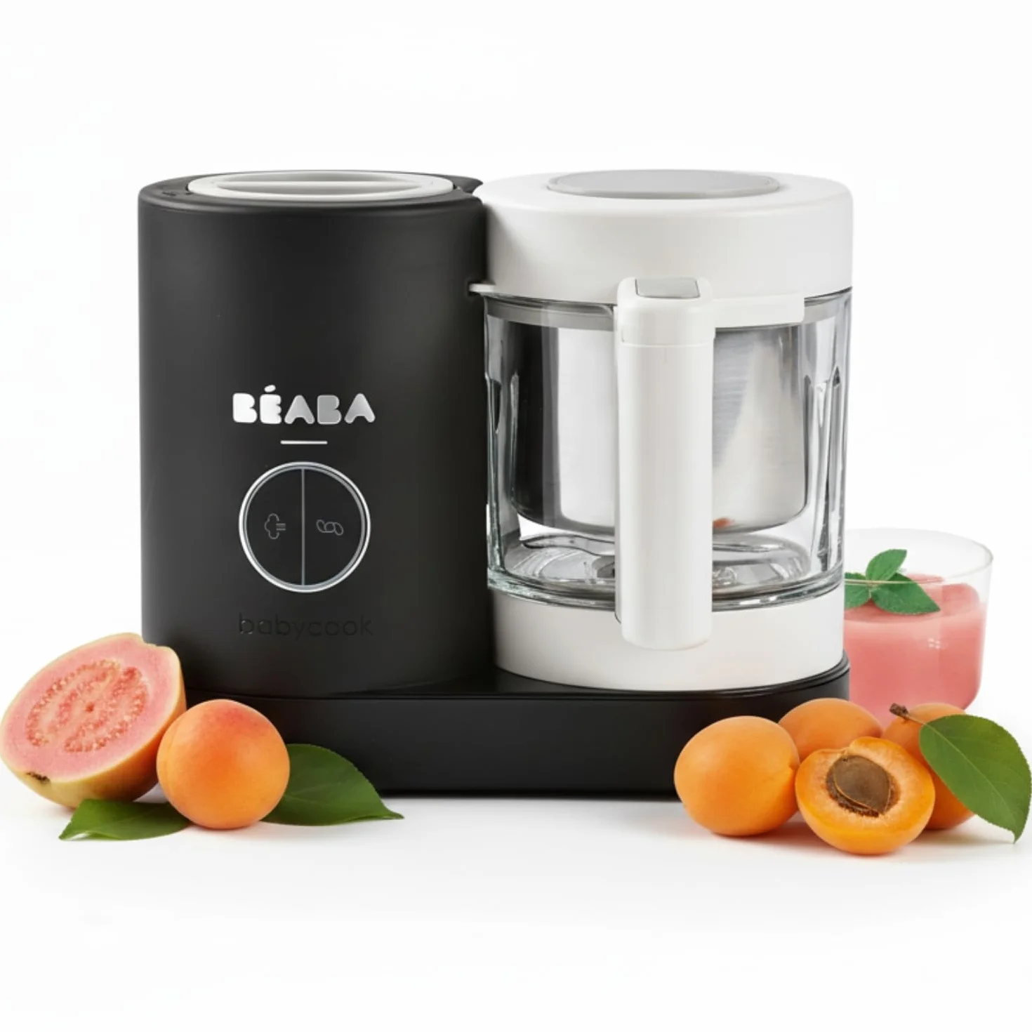 BÉABA Babycook Néo 6-in-1 Babynahrungszubereiter Dampfgarer Mixer Glas-Schüssel Edelstahl-Behälter Schwarz
