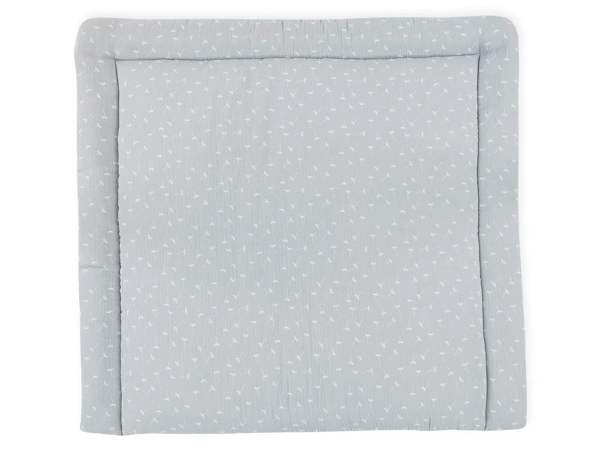 KraftKids Wickelauflage in Musselin grau Pusteblumen, Wickelunterlage 78x78 cm (BxT), Wickelkissen
