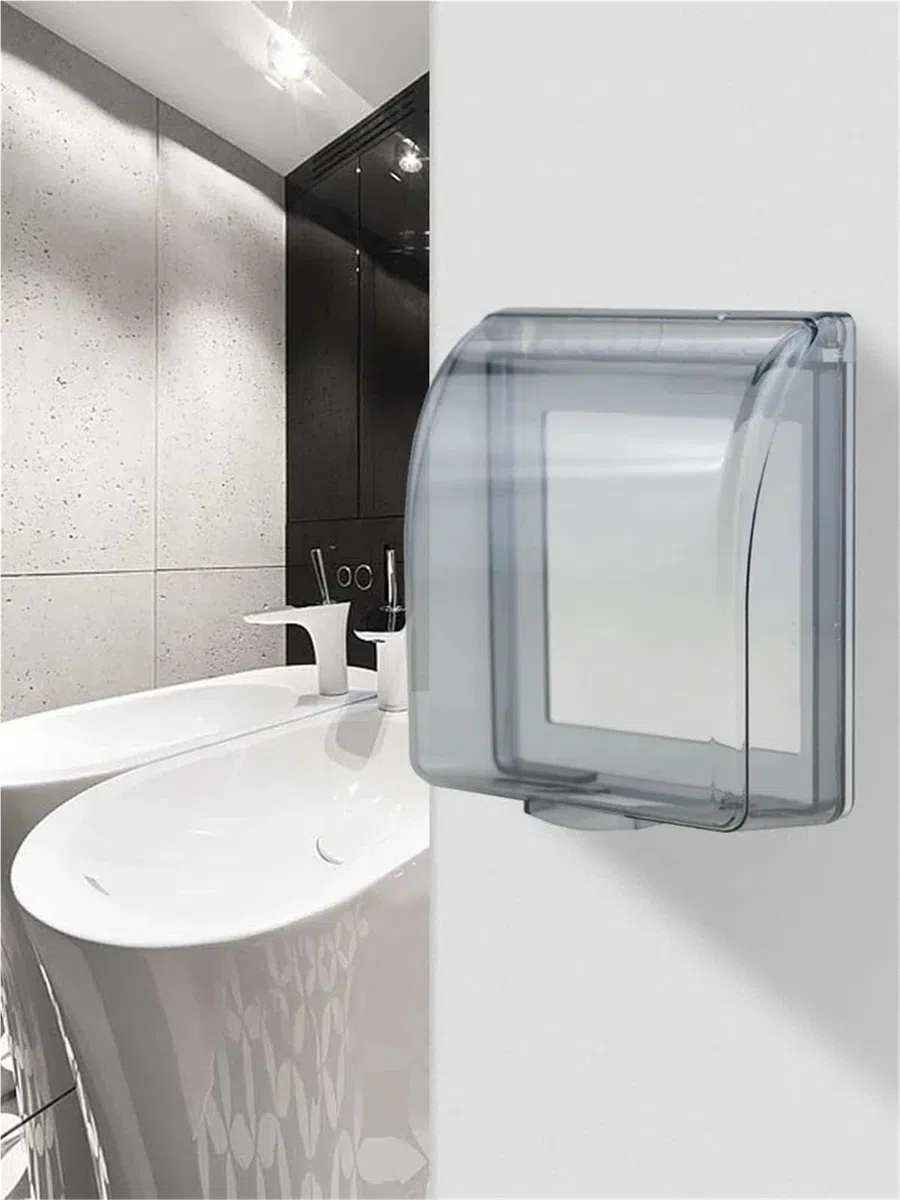 Lichtschalter-Schutz, spritzwassergeschützt, Schutzabdeckung, wasserdicht, 86 Typen, Steckdosenschutz, Sicherheits-Steckdose, für Zuhause, Büro, Universalsteckdose (transparent), 10 Stück