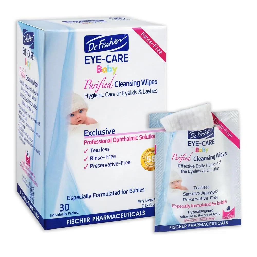 Dr. Fischer Eye-care Non-Irritating Preservative-Free Purified Cleansing Wipes- 30 Pack, BABY