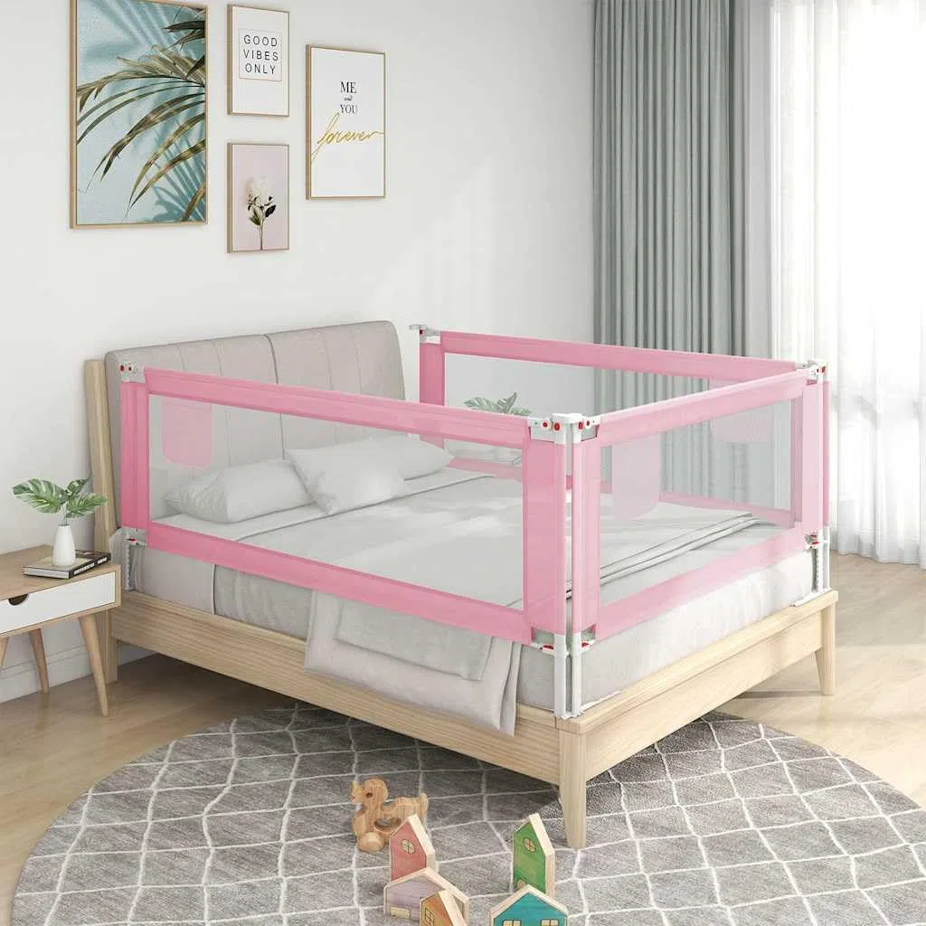 Generisch Kleinkind-Bettschutzgitter Rosa 100x25 cm Stoff,Baby & Kleinkind,Babysicherheit,Baby-Bettschutzgitter,10199