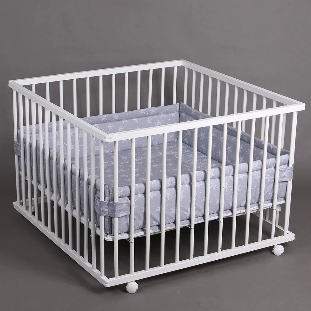 Laufgitter Laufstall Babylaufstall 100x100cm Baby Krabbelgitter inkl. Stoffeinlage 49266-02