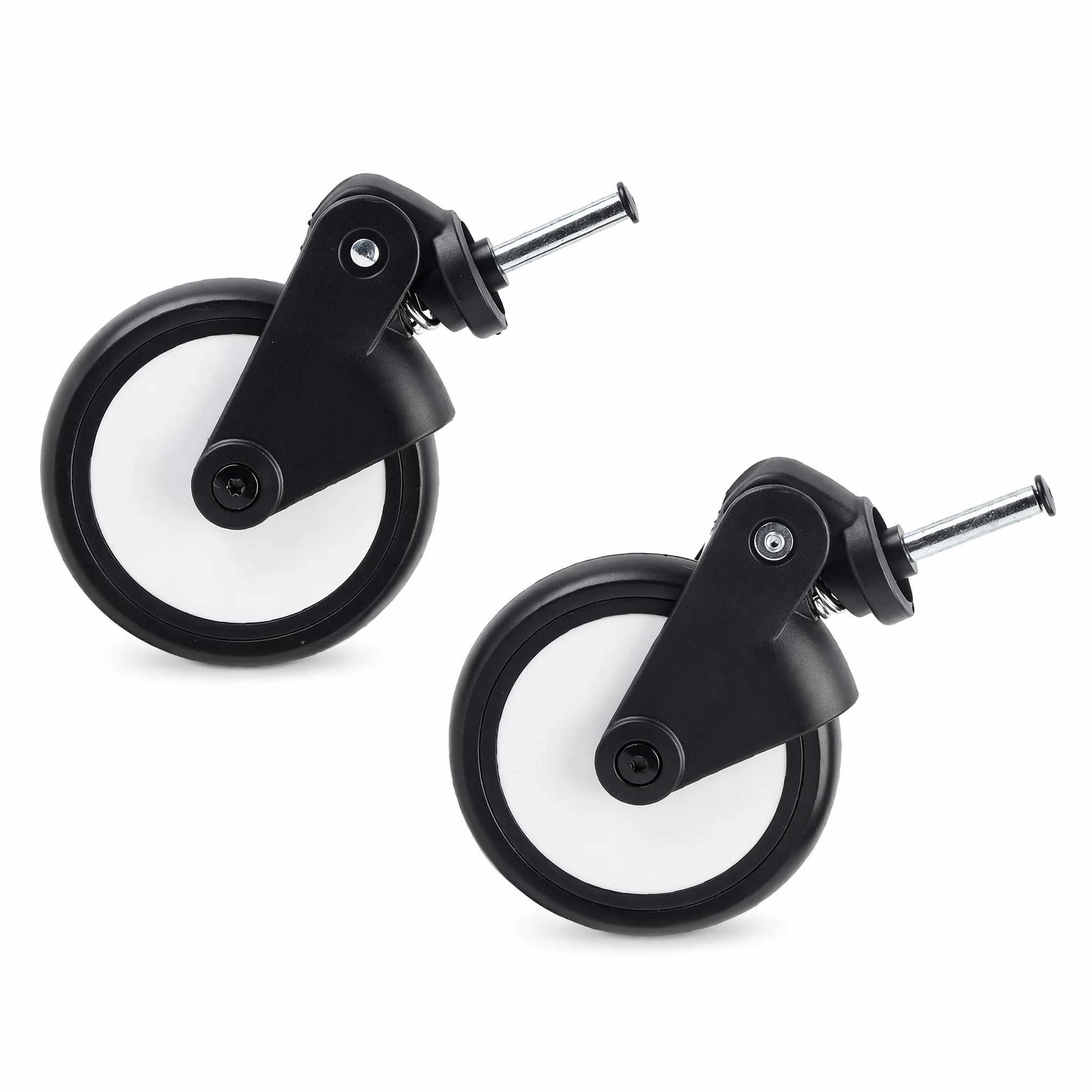 Universal Kinderwagen Räder Ersatz, 13 Cm Raddurchmesser Gummiräder-Zubehör für Kinderwagen Einfache Installation mit 360-Grad-Drehung (Ein Paar Vorderräder)