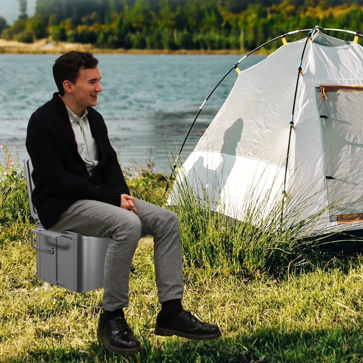 Tragbares Reise-Töpfchen WC Faltbare Kompakte Schwerlast-Toilette mit | Tragbare Ergonomische Toilette für Camping Wandern Reise Auto LKW Boot