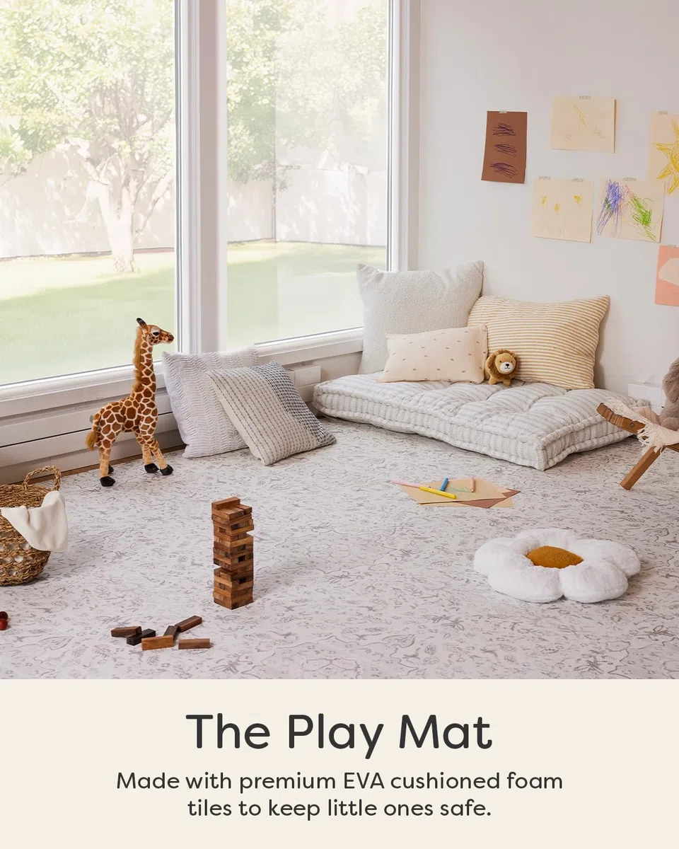 House of Noa Baby Spielmatte - 4x8 Latte Emile - Set mit 8 Fliesen - gepolsterte EVA-Schaum-Spielmatte für Boden, weiche ineinandergreifende Baby-Krabbelmatten für harte Böden