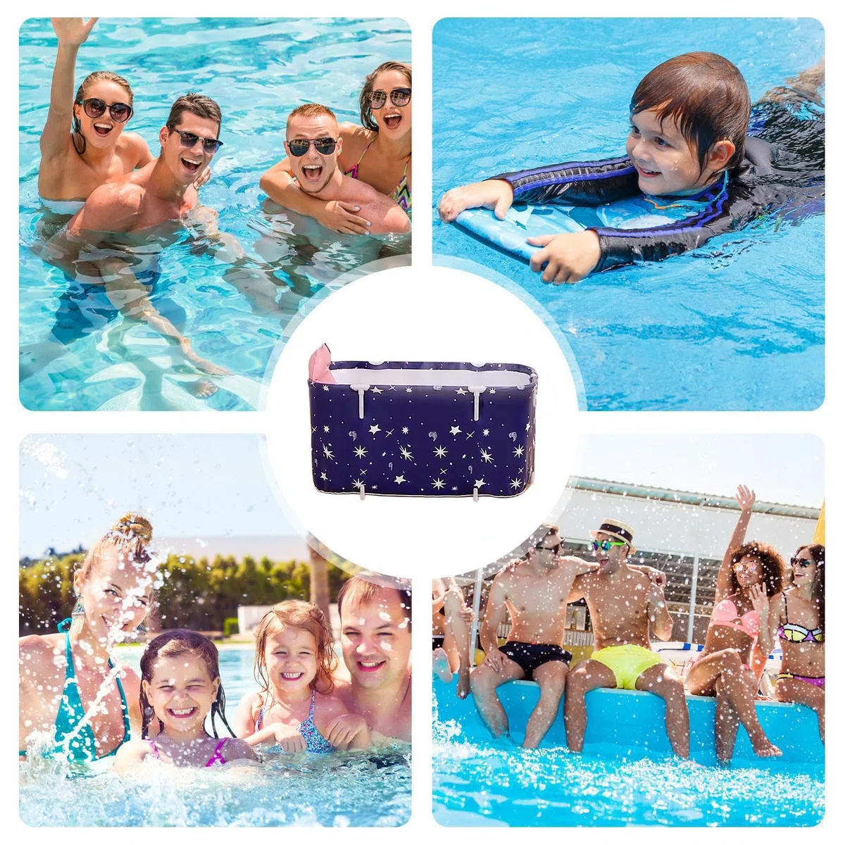 Klappbare Badewanne - Tragbare Wanne Für Erwachsene - Rechteckige Badeeimer für Erwachsene Kinder Alltag Reise Camping Outdoor Badezimmer