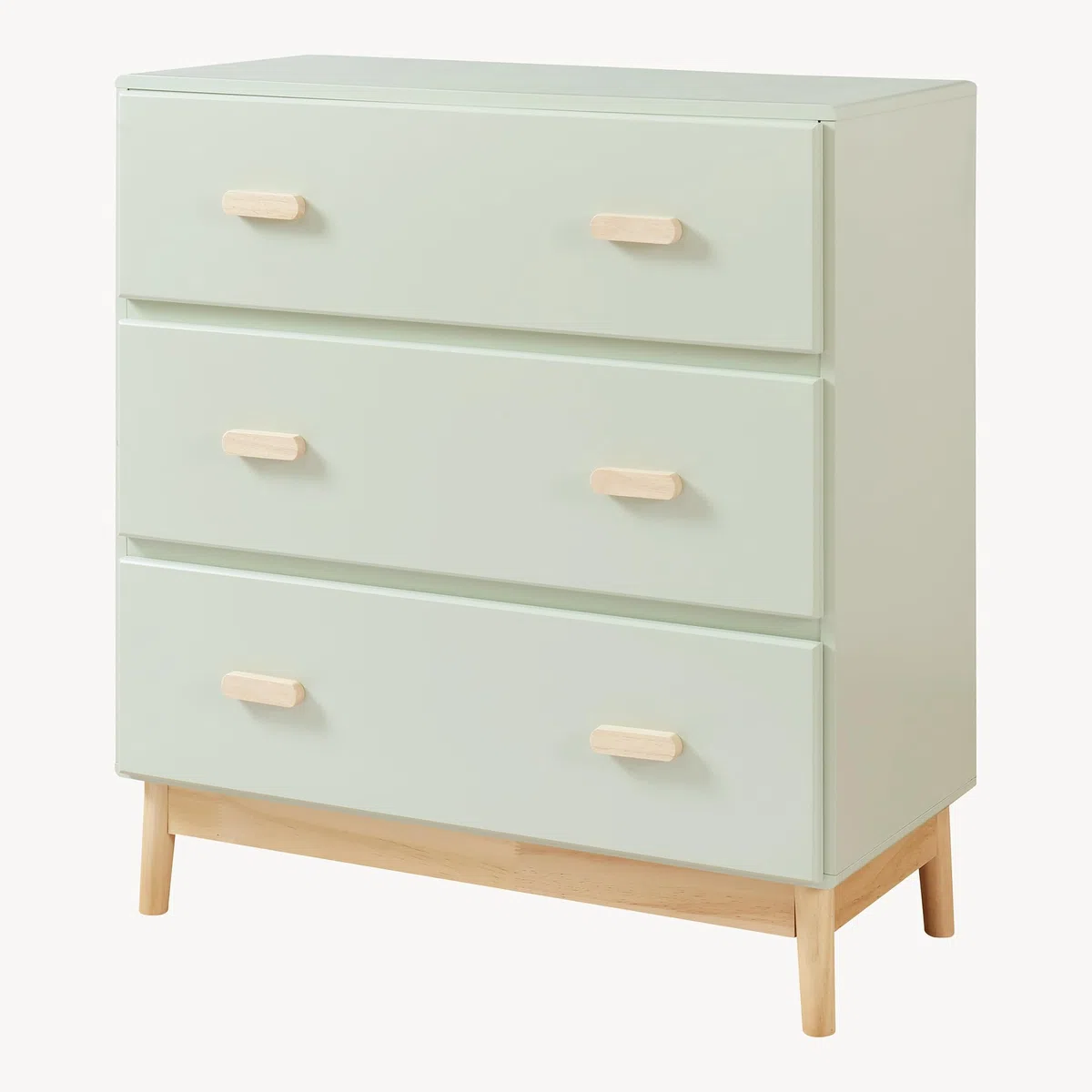 [en.casa] Wickelkommode Sarievn 100 x 80 x 53 cm Wickeltisch mit abnehmbarer Wickelauflage Kommode mit 3 Schubladen Mintgrün