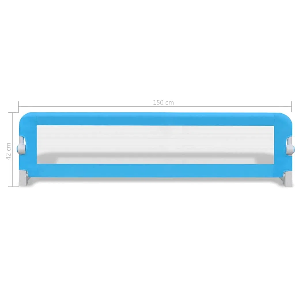 Kleinkind Bettschutzgitter 2 Stück Blau 150 x 42 cm klappbar mit atmungsaktivem Schutzgitter und Absturzsicherung für Kinderbett, Elternbett, Reisebett, Boxspringbett