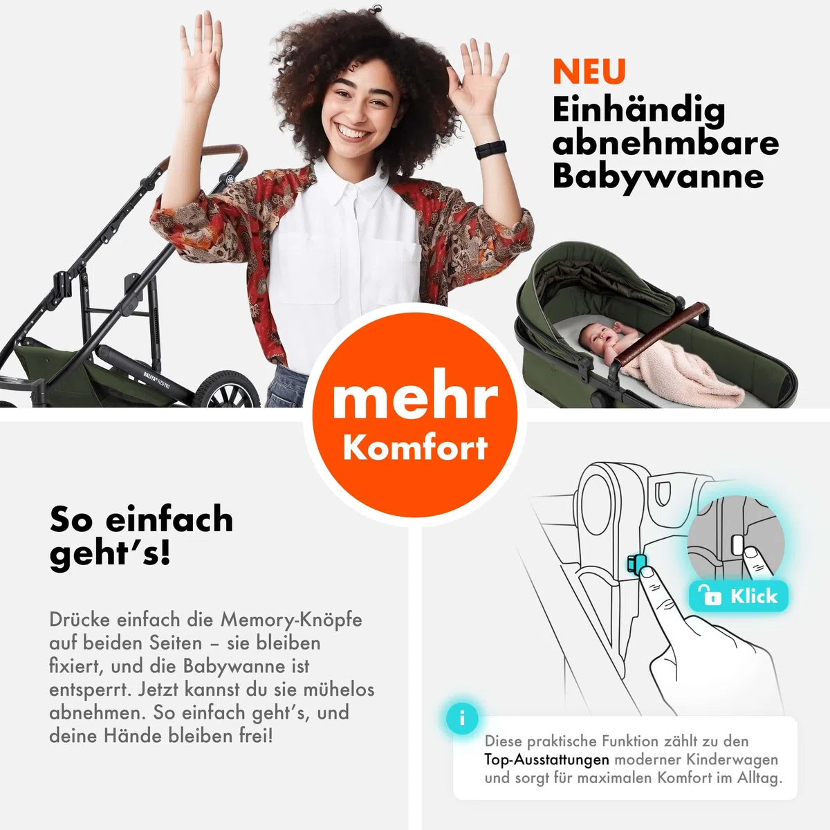 Daliya® FLEXI-PRO M 3in1 Kinderwagen & Buggy mit i-Size Babyschale, Viel Zubehör (Olivgrün)
