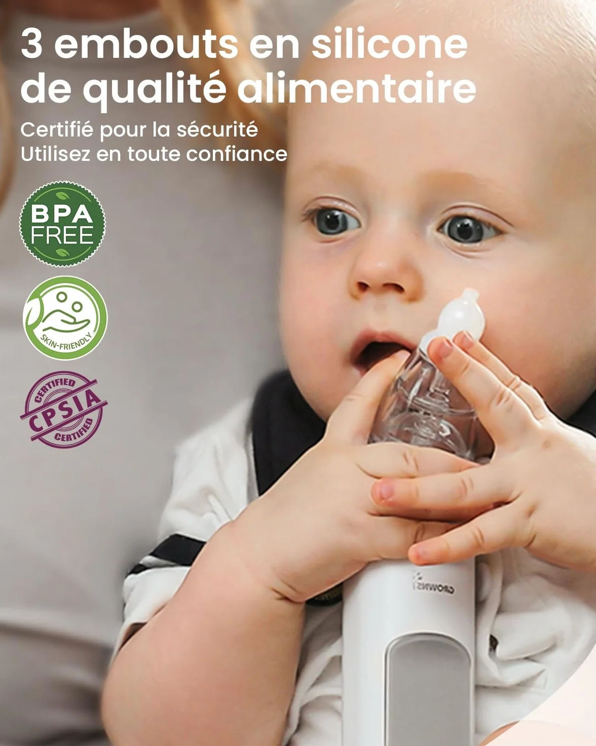 Nasensauger Baby | Nasensauger Baby Elektrisch| Nasensauger Baby Staubsauger Wiederaufladbar, Mit 3 SaugstäRken Musik & Licht Funktion Und 3 GrößEn Silikon Tipps z
