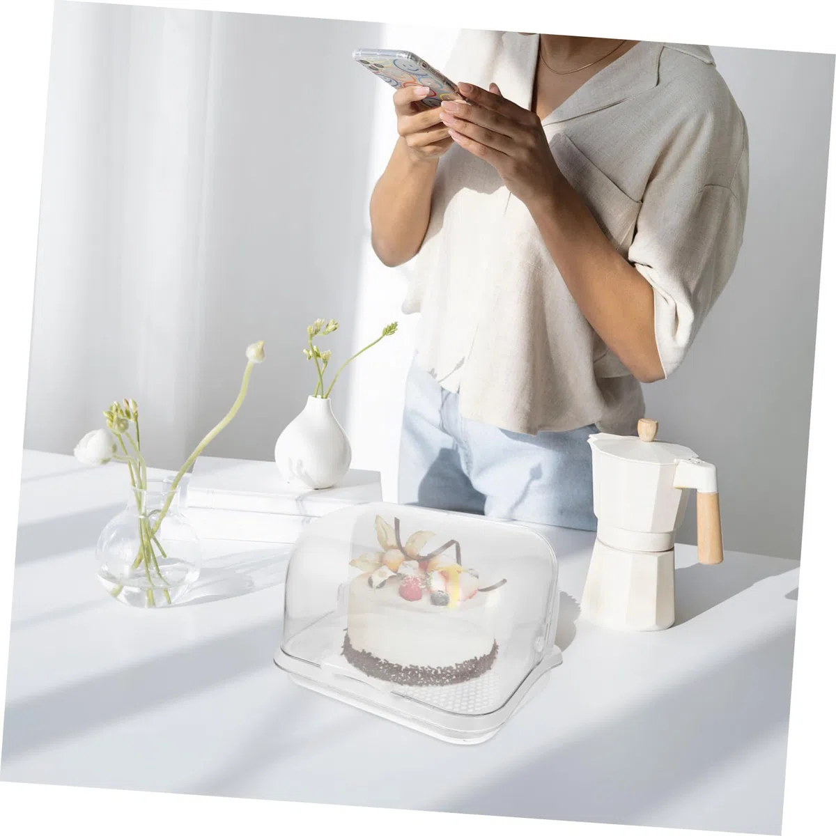 Trockenbox für Babyflaschen mit Staubschutzdeckel aus Pp Flaschenhalter für Flaschenaufbewahrung und Abtropfen Weiß zur Sicheren Lagerung von Babyartikeln