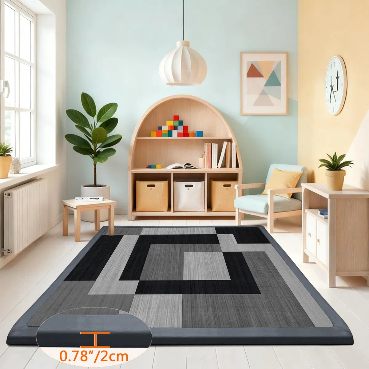 Spielmatte Baby/Krabbelmatte Baby, Teppich für Kinderzimmer mit hochwertigem Memory-Schaum, 2 cm Dick Krabbelmatte Baby, Krabbeldecke, Tatami Matte 190 x 300cm