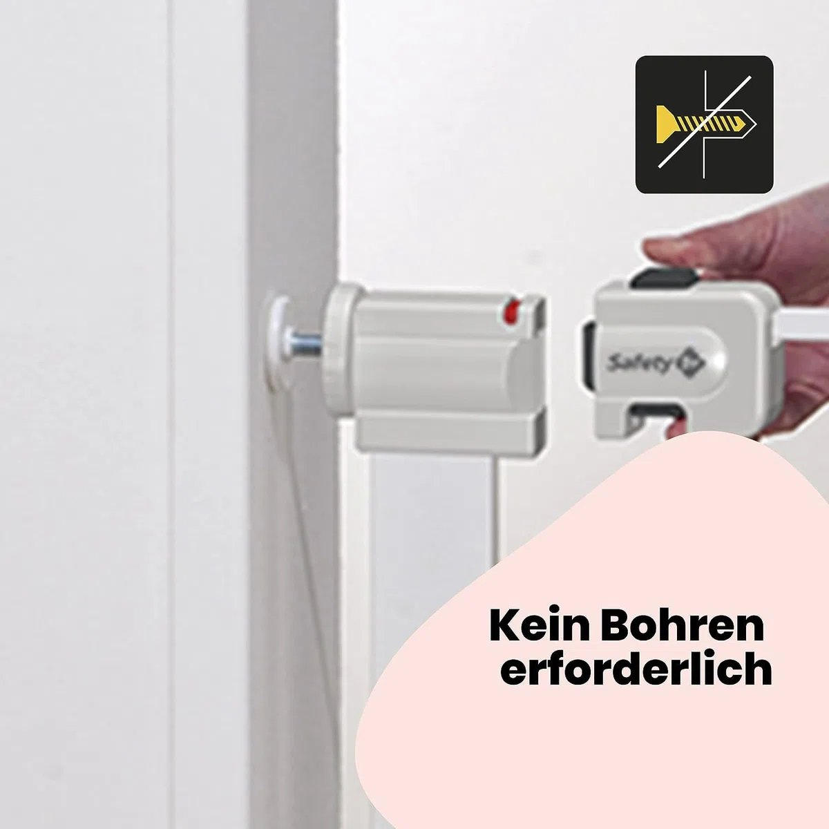 Safety 1st Easy Close Extra Tall Metal Gate,Treppenschutzgitter ohne Bohren, 73–80 cm (max. 94 cm erweiterbar), besonders hohes Gitter (91 cm), leicht schließbares Türschutzgitter, kein Bohren, Weiß