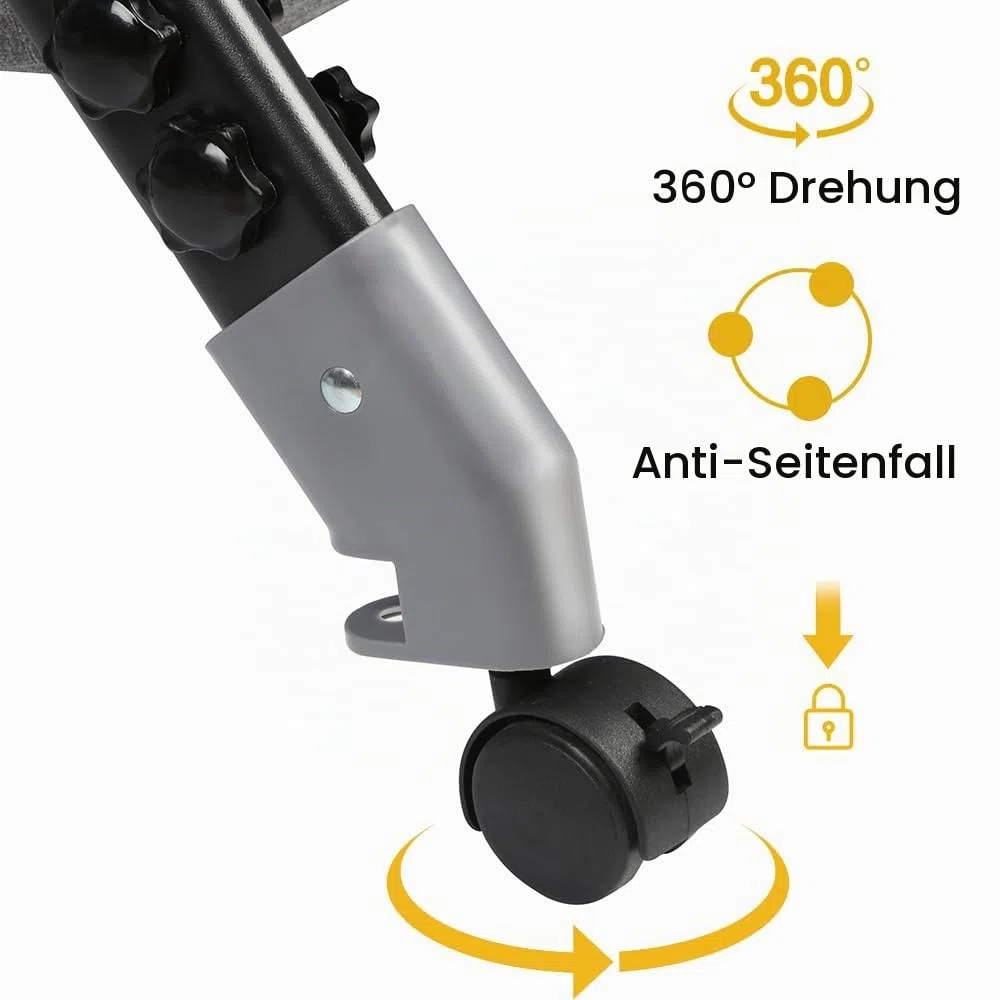 HUOLE 3 in 1 Beistellbett & Babywiege & Reisebett, 4-stufig Höhenverstellbares Babybett, neigbar, Kinderbett, Stubenwagen für Babys bis 25kg belastbar-104 * 52 * 100-110cm – Leinengrau
