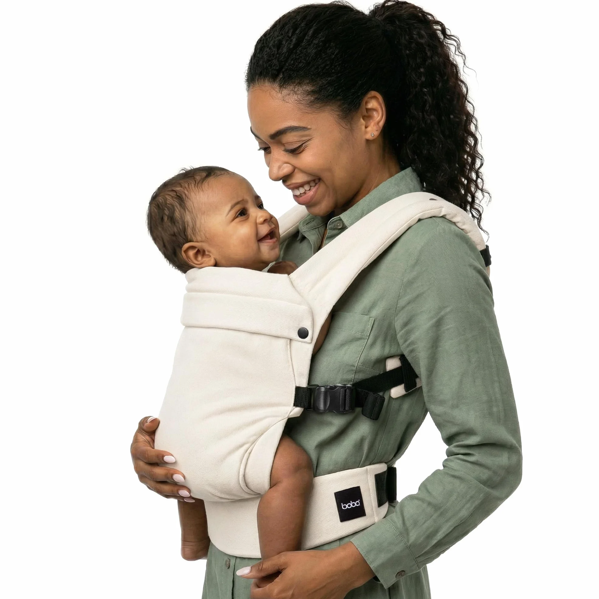 Boba Auri Babytrage Neugeboren bis Kleinkind 100% Baumwolle 3 ergonomische Tragepositionen M-Position verstellbarer Sitz 3,2-20 kg