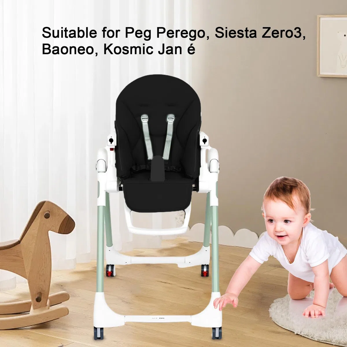 Kinder Hochstuhl Sitzbezug PU Leder Kinder Fütterungssitz Sitzkissen | Kinder Hochstuhl Polsterauflage für Enkelkinder, Söhne, Töchter, Neffen, Nichten