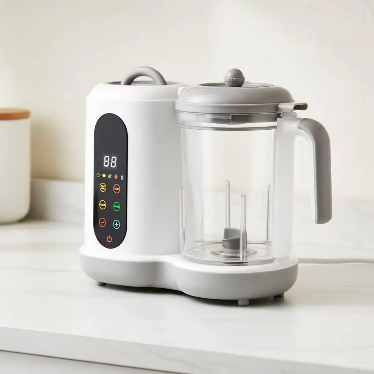 Gralara Babybrei Maker Dampfgarfunktion Babynahrungsprozessor Touch-Tasten Babynahrungsdampfgarer