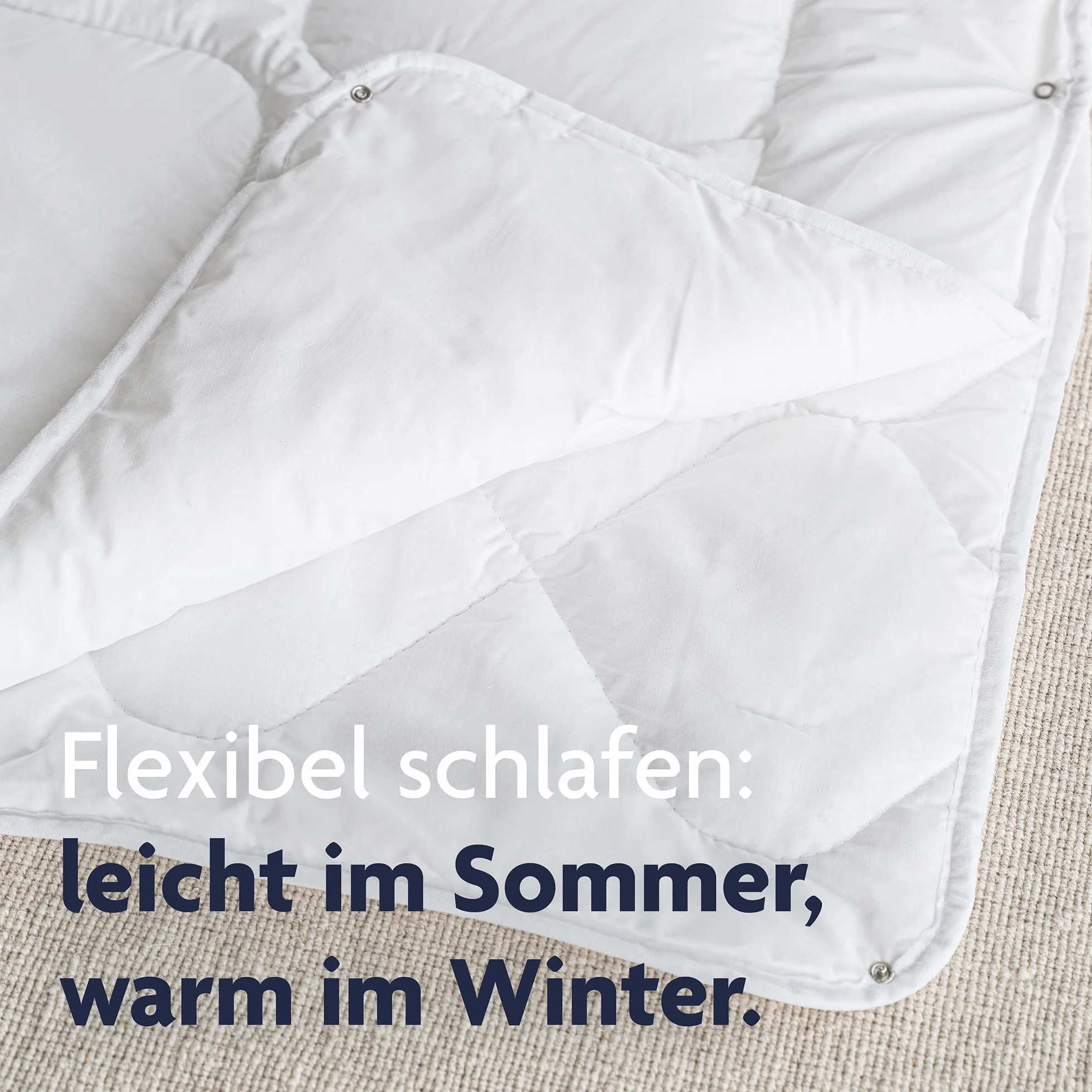 Julius Zöllner Kindersteppbett-Set 4-Jahreszeiten, Duo-Decke mit Druckknöpfen und Kissen, Größe 100x135 cm + 40x60 cm