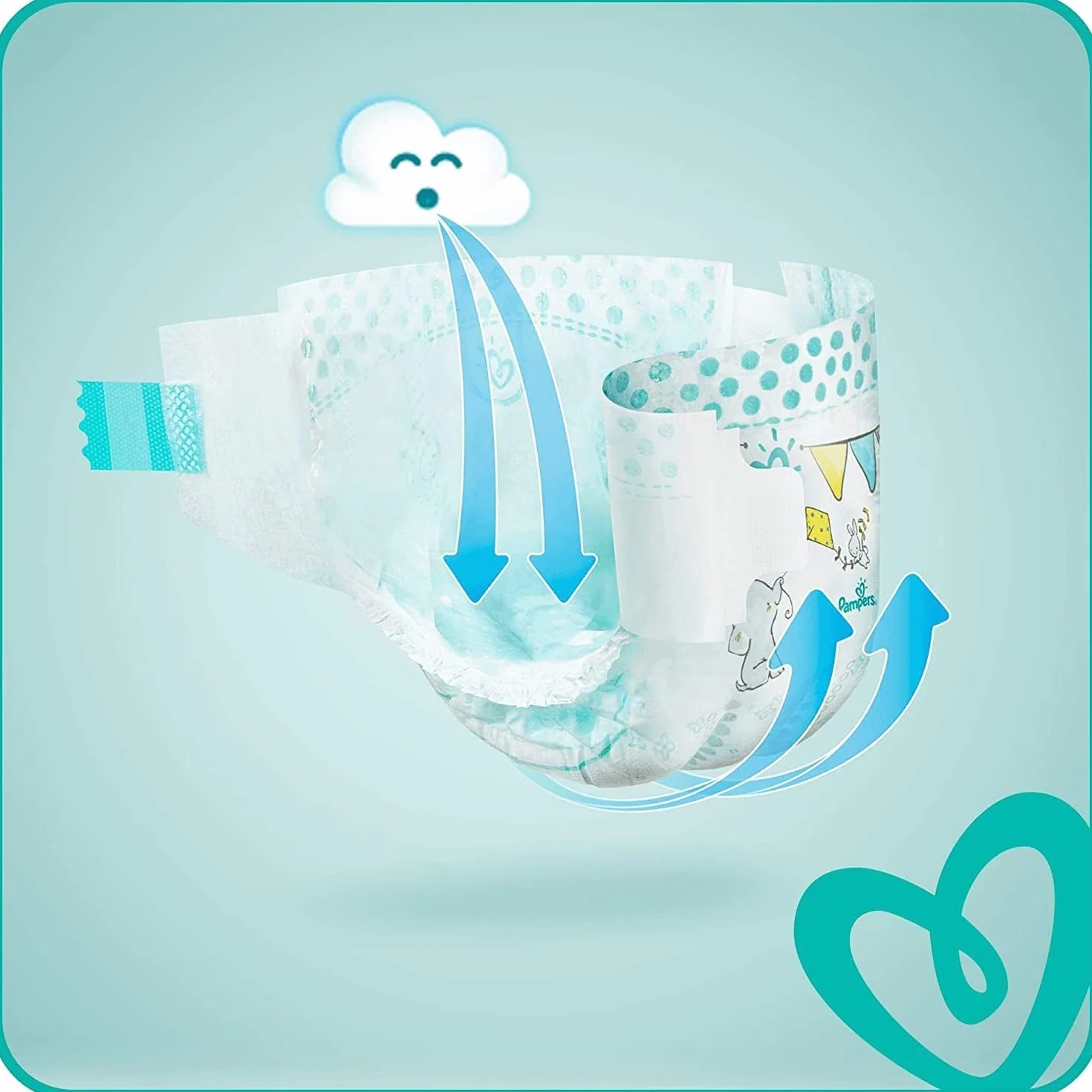 PAMPERS Baby Dry Größe 8 223 Windeln + 17 kg