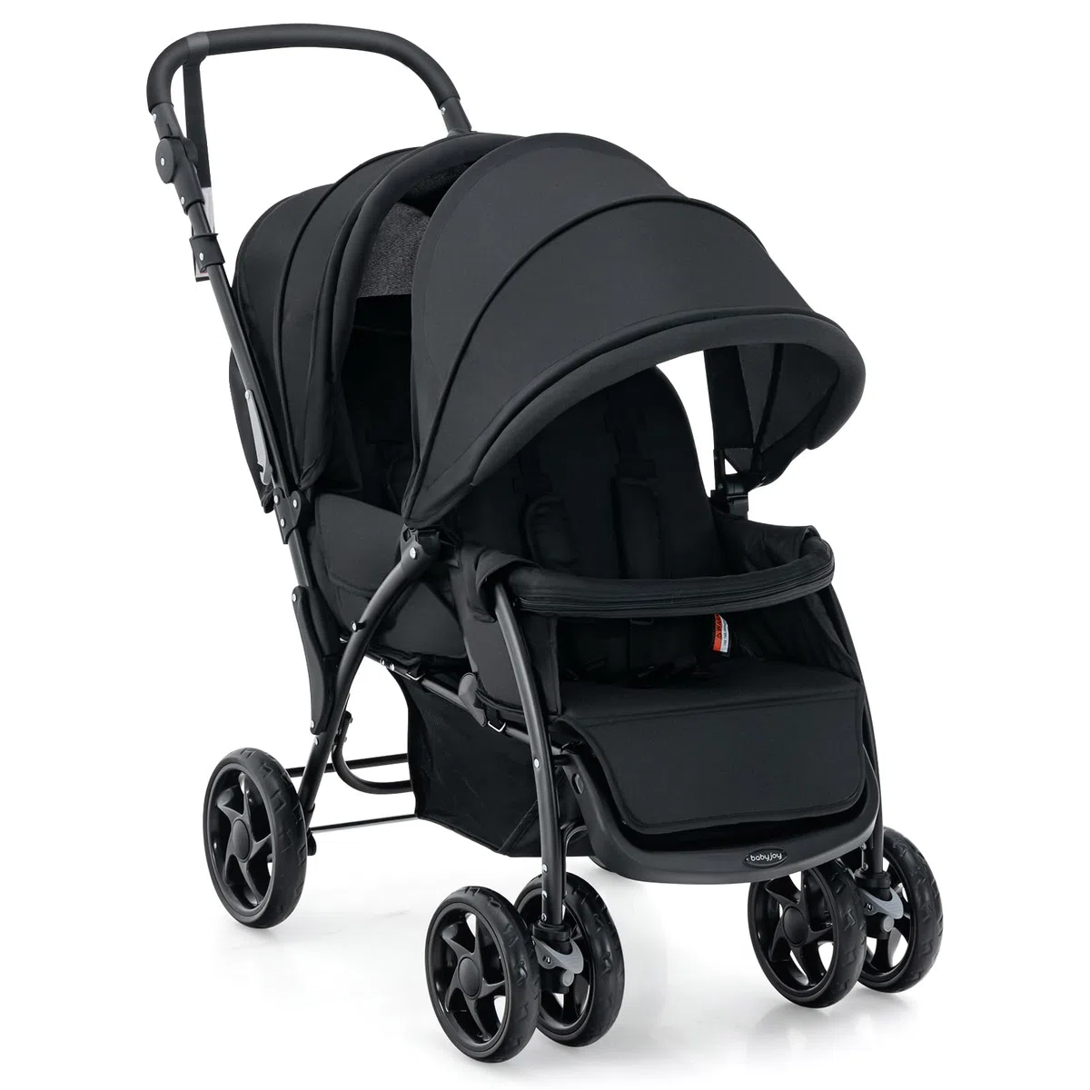 DREAMADE Geschwisterwagen 2 in 1, Doppelkinderwagen Faltbar, Babywagen mit Doppelsitz, Grau