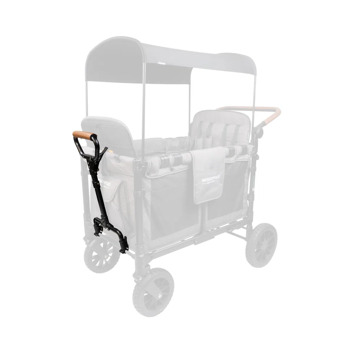 WonderFold Kinderwagen-Zuggriff – Veganer Lederbezug, 3 verstellbare Höhen, Befestigungsschnalle, Kompatibel mit W-Serie