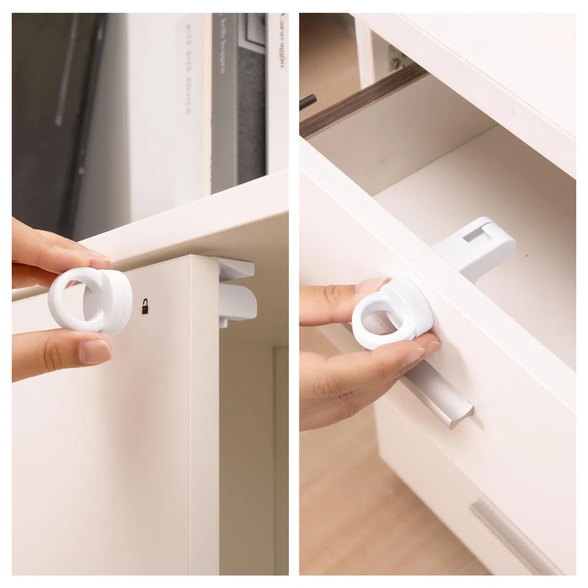 Inaya Magnetische Schrankschlösser für Babysicherung, 20 Schlösser & 2 Schlüssel, kindersichere Magnetschlösser für Schränke und Schubladen, mit unsichtbarem Design, 3M-Kleber für einfache