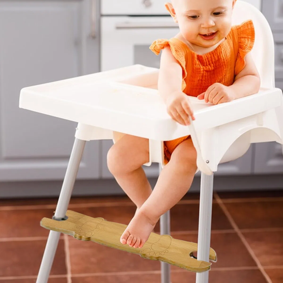 Hochstuhl-Fußstütze, rutschfeste Fußstütze aus Holz, ergonomischer Babybedarf, Kinderzimmermöbel für Kleinkinder, Essen, Essen und Komfort, 50 x 8,2 cm