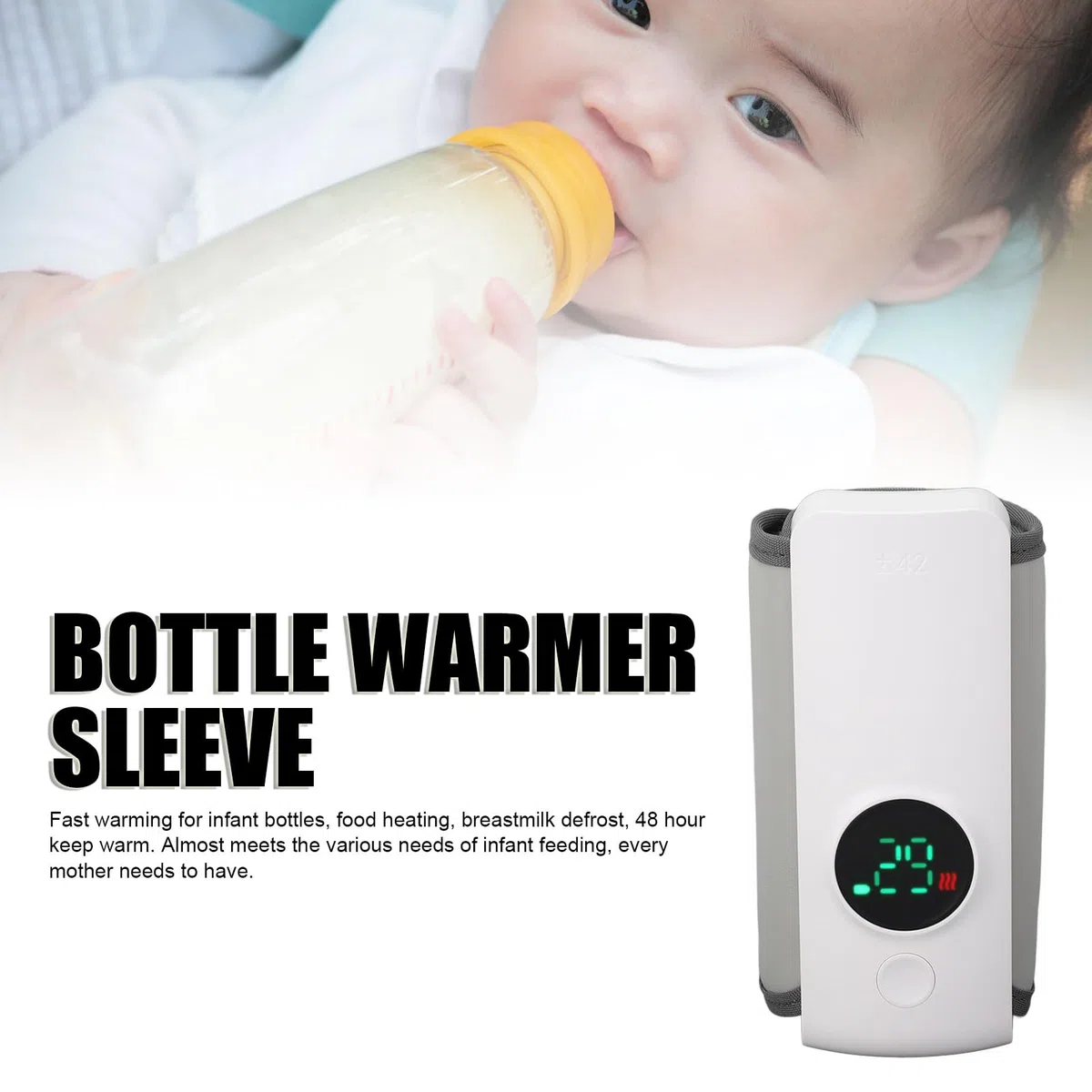 Sxhlseller Tragbarer Flaschenwärmer Unterwegs, Elektrischer Flaschenwärmer Für Unterwegs, Tragbarer Flaschenwärmer Baby, Mobiler Flaschenwärmer Baby 6000mAh, 48h Dämmung, Portable Baby Bottle Warmer
