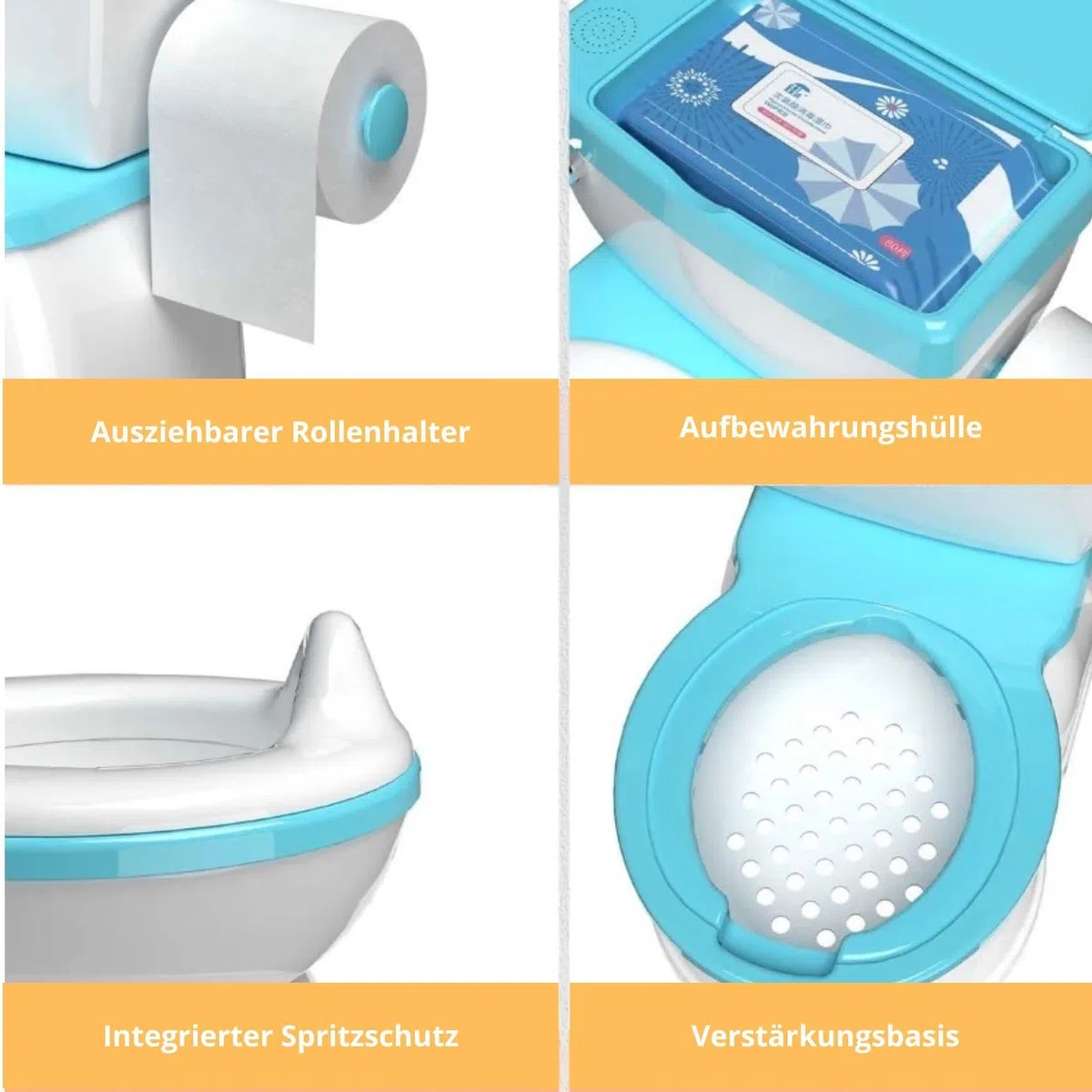 BABYBOND Kindertopf für Babys und Kinder mit Spülgeräusch Kindertöpfchen (Blau)