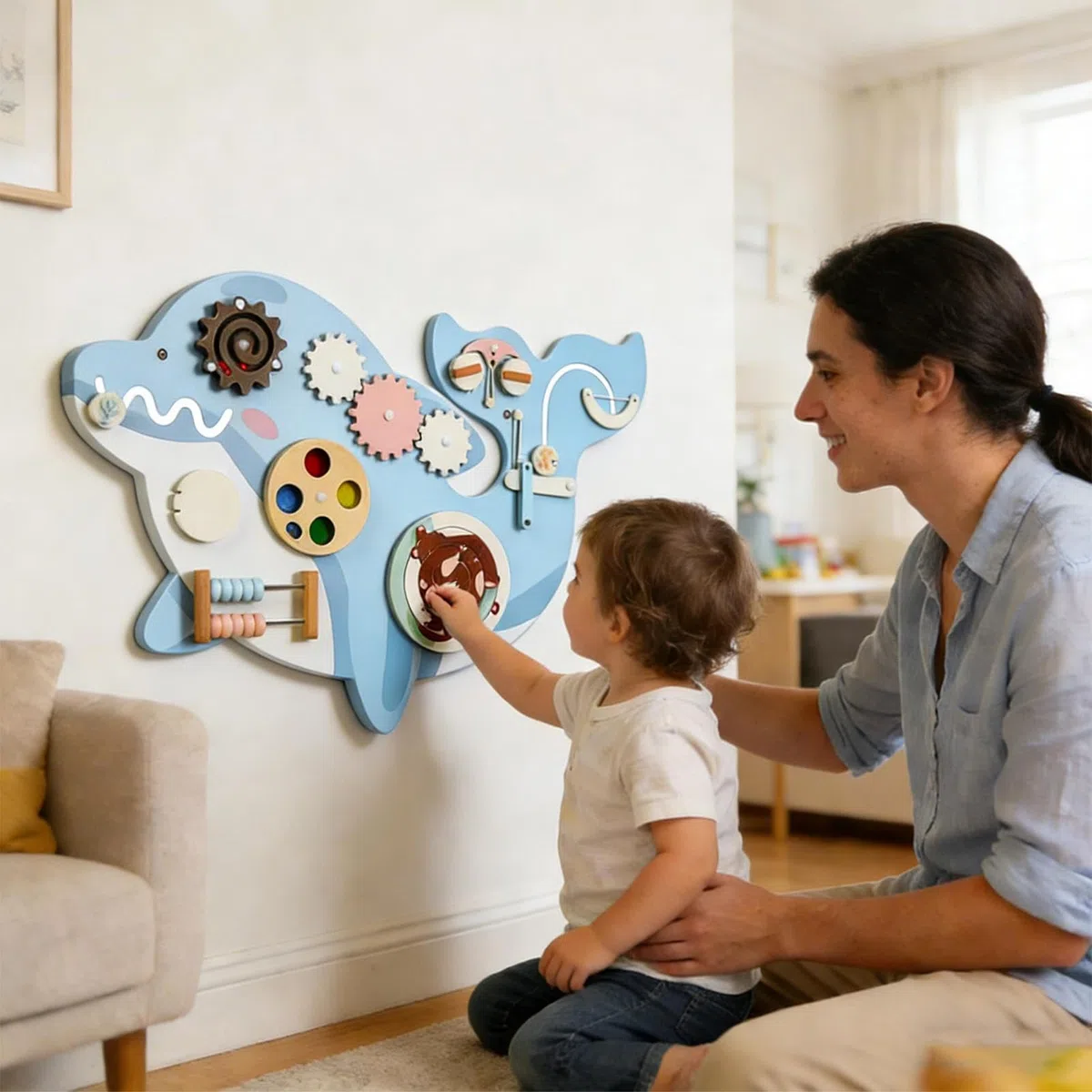 Aktivitätswand Spielzeug Zur Entwicklung Der Feinmotorik | Aktivitätscenter Zur Wandmontage für Kinder Mädchen und für Zuhause Vorschule Kindergarten Kinderkrippe und Klassenzimmer