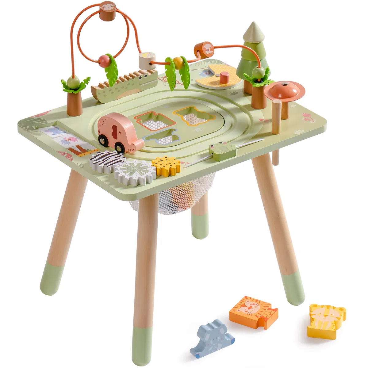 ROBUD Montessori Aktivitätstisch aus Holz, 10-in-1 Lernspielzeug für Kinder ab 18 Monaten, Eburtstag Weihnachten Geschenk