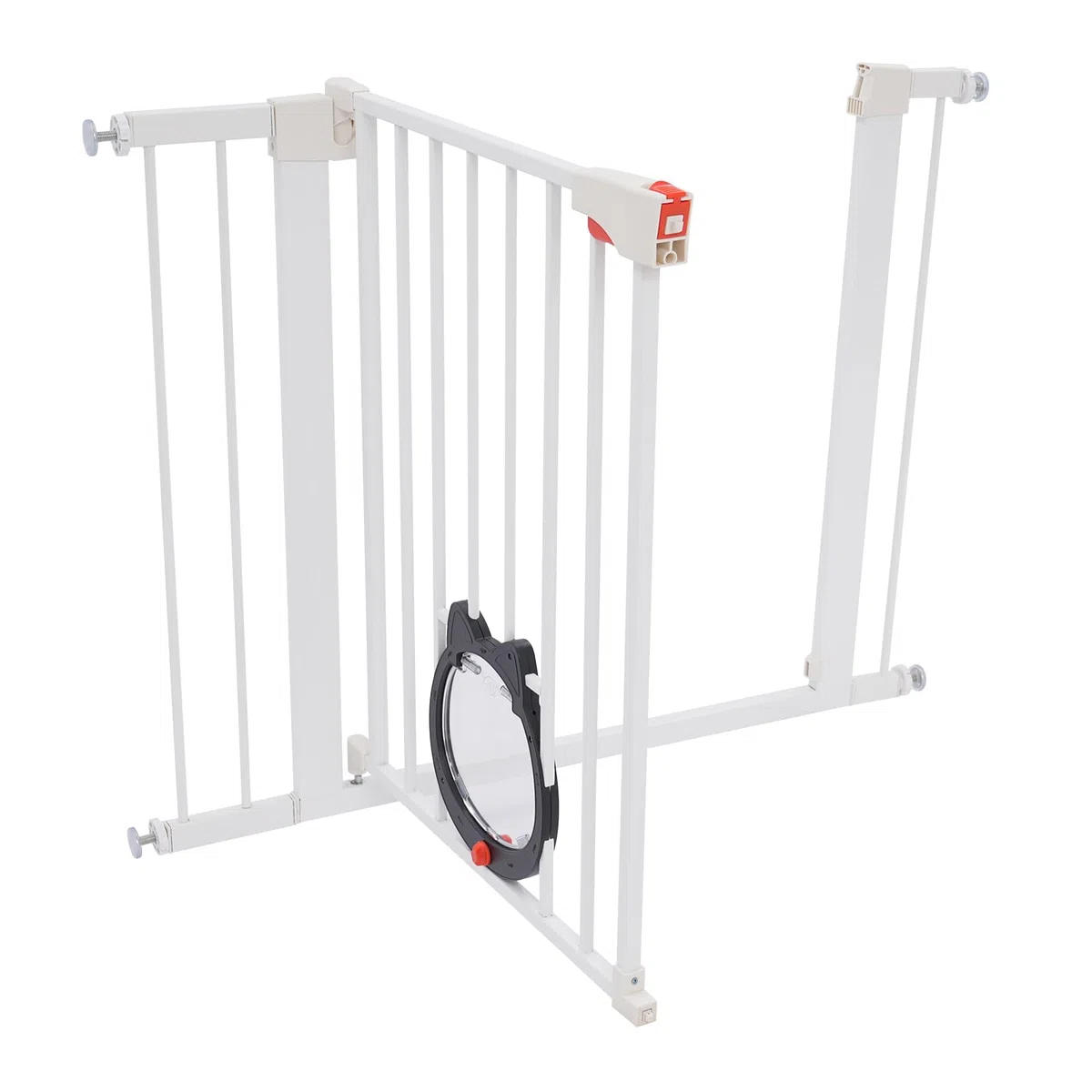 Treppenschutzgitter -93X76Cm Treppenschutzgitter Ohne Schwelle - Treppengitter Treppenschutzgitter Kindergitter Freistehende Schutzgitter (Weiß, M)