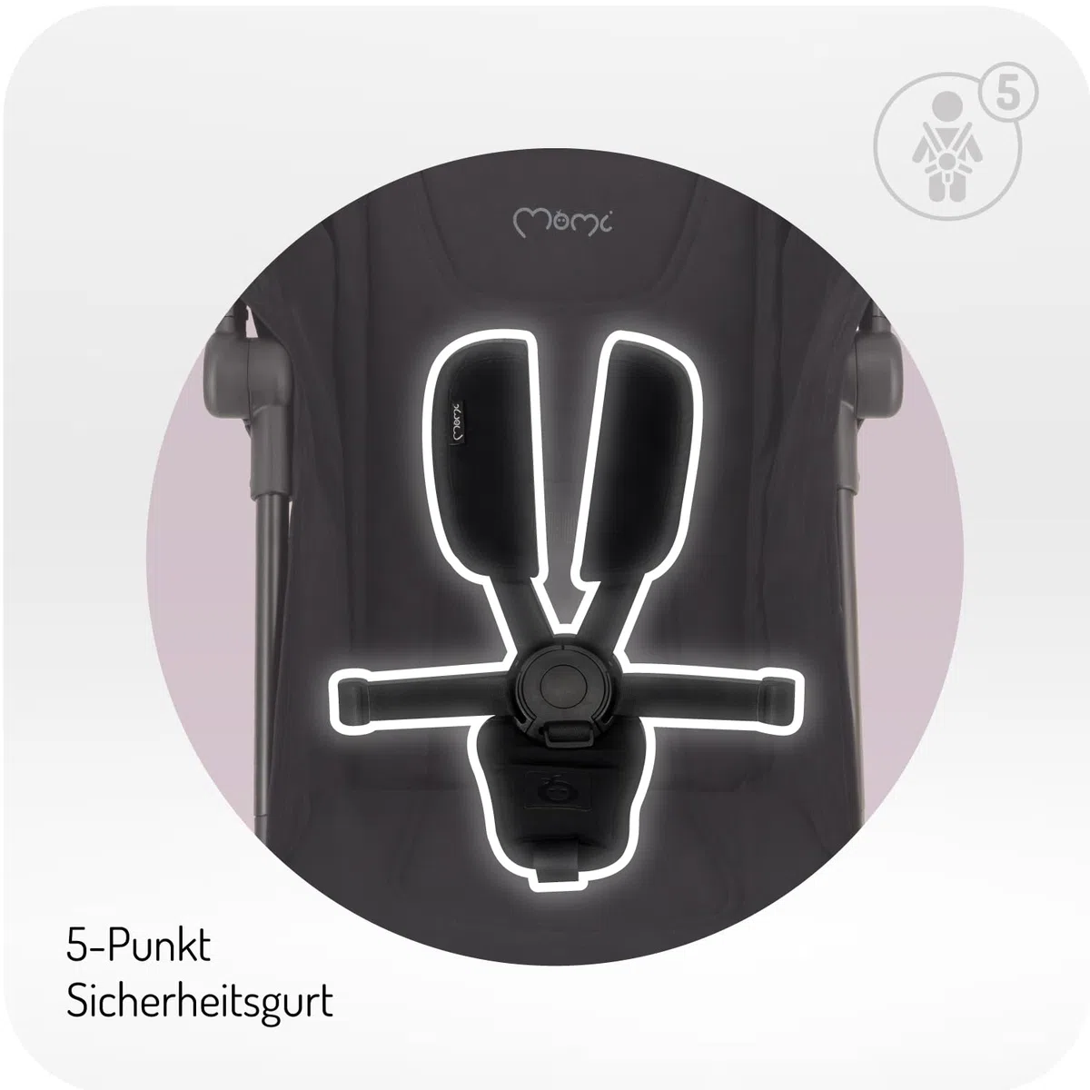 MoMi GRACE Reise Buggy Klein Zusammenklappbar - Kinderwagen bis 15kg ab 6 Monaten - Reisebuggy Handgepäck Geeignet - Leicht 6,2kg - 5-Punkt-Sicherheitsgurt