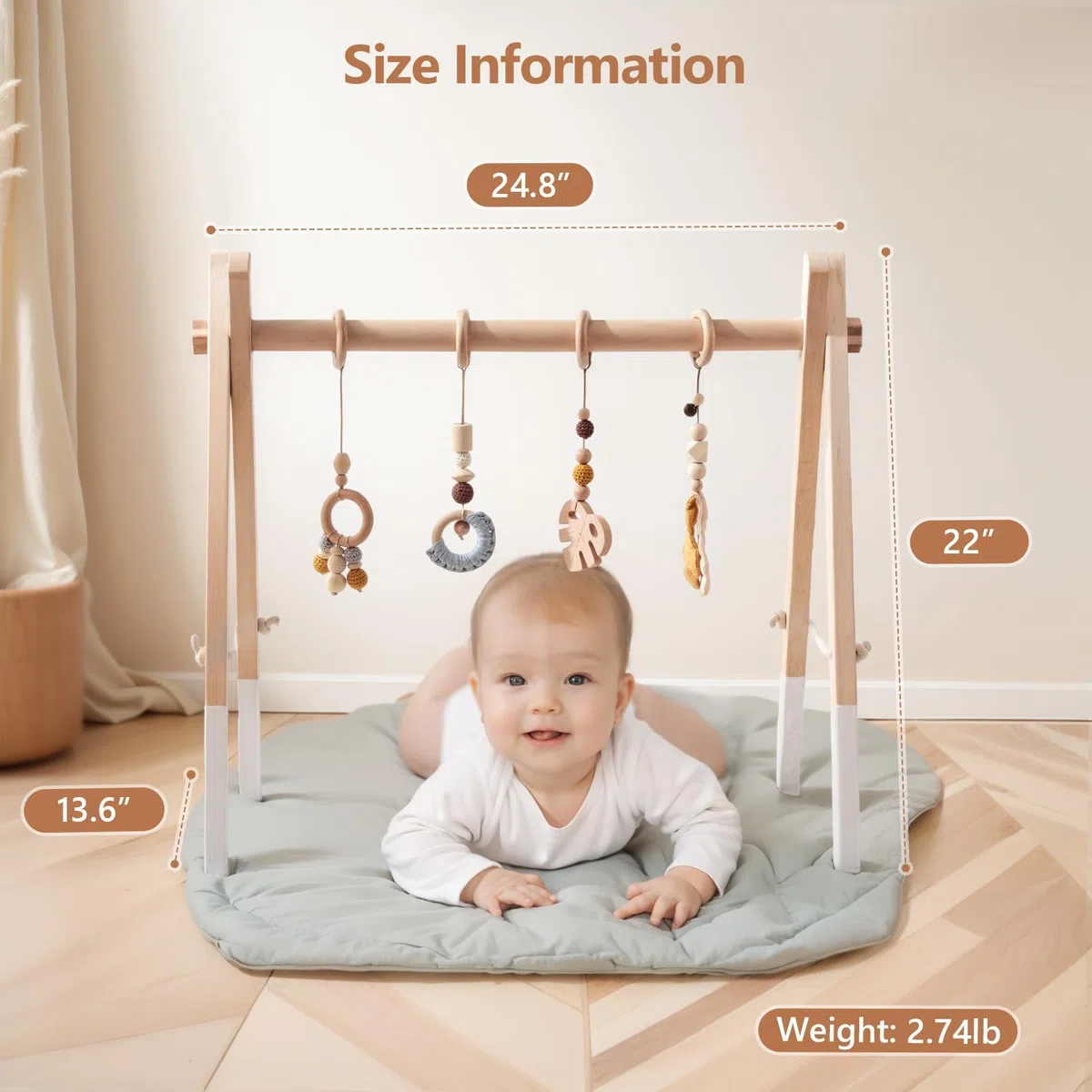 Spielbogen Baby Holz Baby Gym Holz Baby Spielbogen Neugeborenen Spielzeug Spielbogen Activity Center Baby Gelb Anhänger Design Abnehmbar Spielebogen Babies Holz