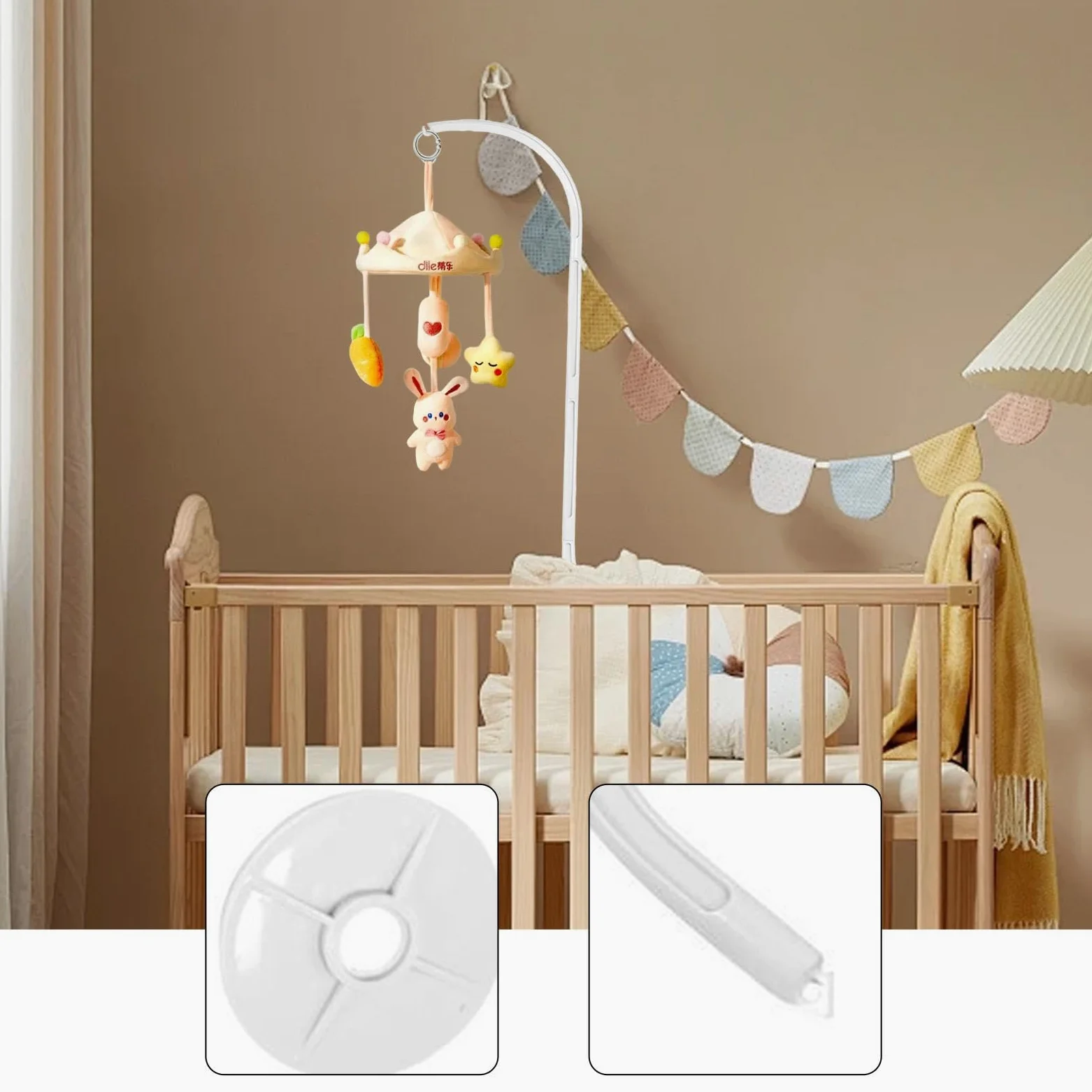 Mobile Halterung für Babybett, 84 cm (33 Zoll), Mobile Aufhänger, Kinderzimmerzubehör