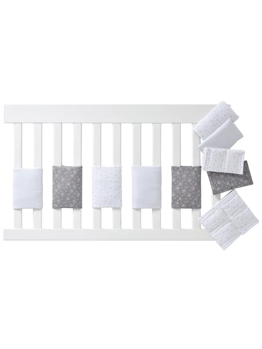 Vertbaudet Polster für Babybett-Gitterstäbe weiß Bedruckt ONE Size