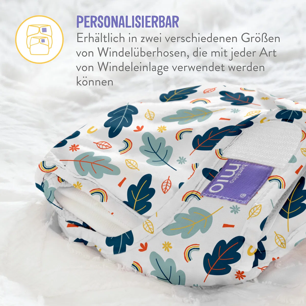 Bambino Mio, Mioduo All-in-Two Stoffwindel, bio chemikalienfreie Windel, Weiss, Size 1 (<9Kgs)