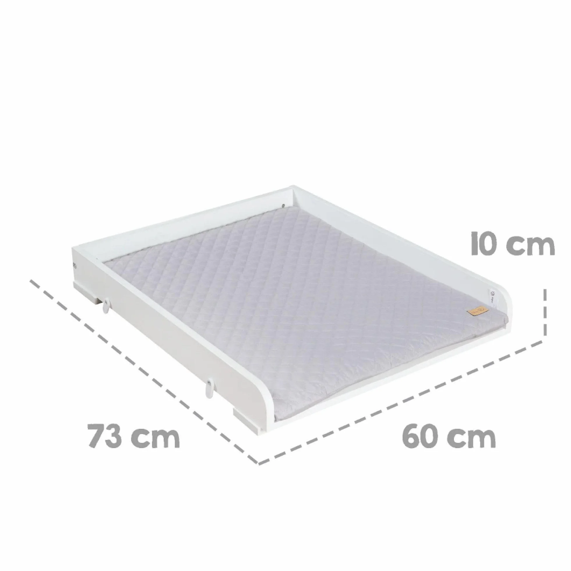 roba Wickelplatte als Aufsatz für Waschmaschinen - Wickeltisch inkl. Wickelauflage soft roba Style grau - Holz weiß - 60 cm breit