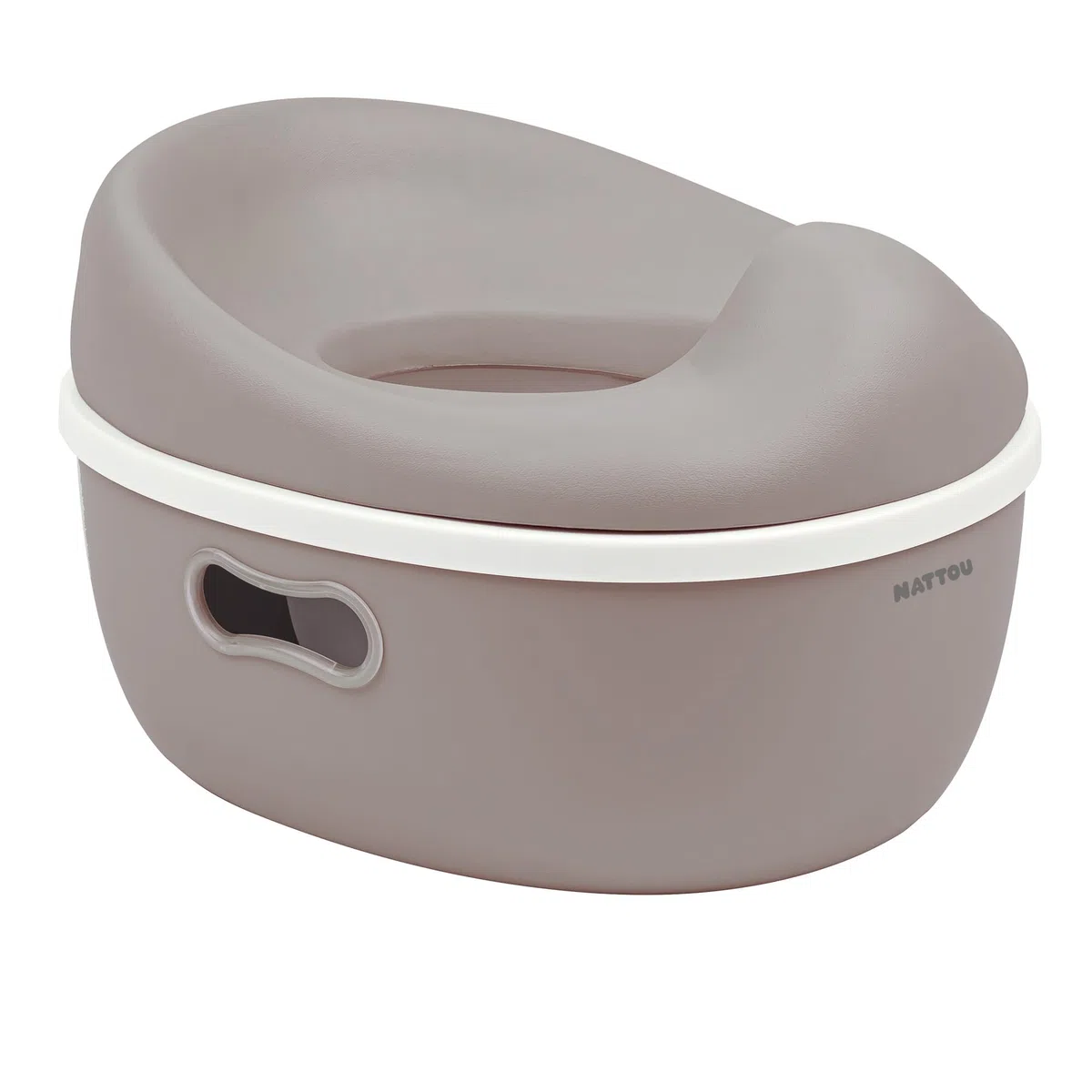 Nattou Babytopf 3in1, Töpfchen + Hocker + Toilettensitz für Kinder, Einfaches Toilettentraining, Ca. 34 cm, Ab ca. 18 Monate bis ca. 4 Jahre, Care, ABS/EVA, Taupe