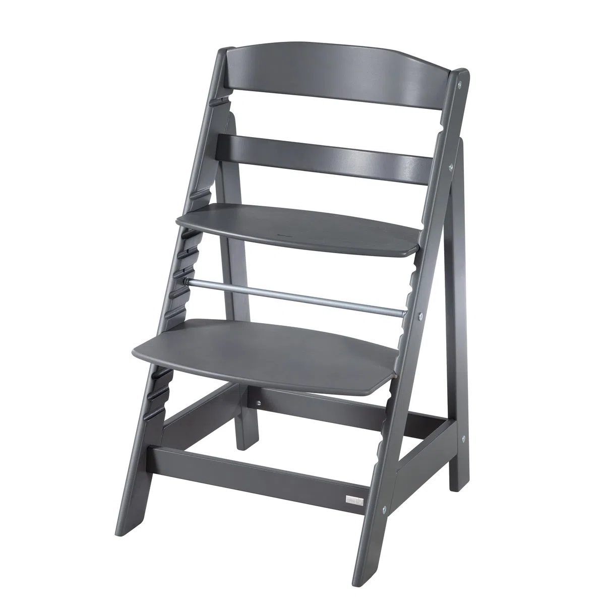 roba Babyhochstuhl Sit Up Flex - Mitwachsender Hochstuhl aus Holz - Verstellbarer Kinderhochstuhl mit Schrittgurt - ab 6 Monaten bis 70 kg - Anthrazit