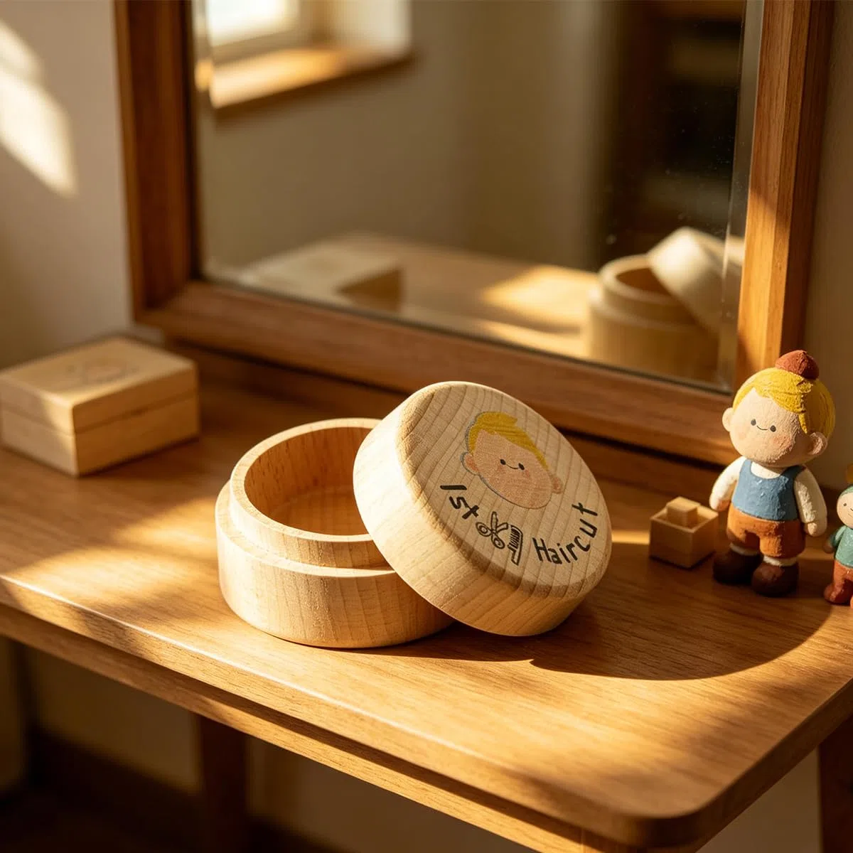 Huba Hair Storage Box, Fairy Haircut Keepsake Box, für die Wertschätzung der Familie Wachstum Reise