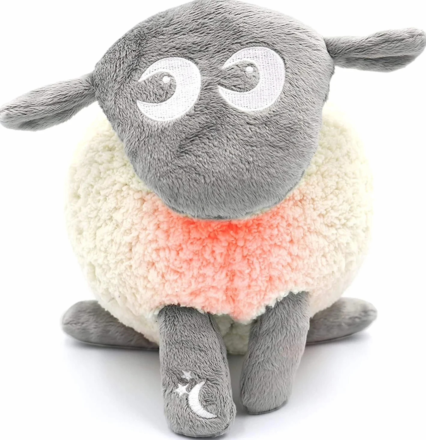 Sweet Dreamers, Ewan Deluxe mit Shush, Grau | Schlafhilfe für Babys und Kleinkinder | Schreiaktivierter Sensor & Nachtlicht | 5 beruhigende Klänge | Auto-Off-Timer | Maschinenwaschbar und tragbar