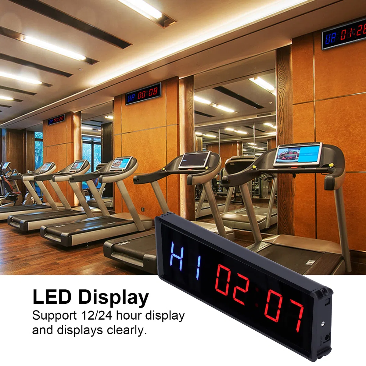 Fitness-Timer, LED-Intervall-Timer LED-Timer mit Fernbedienung für Home Gym Fitness