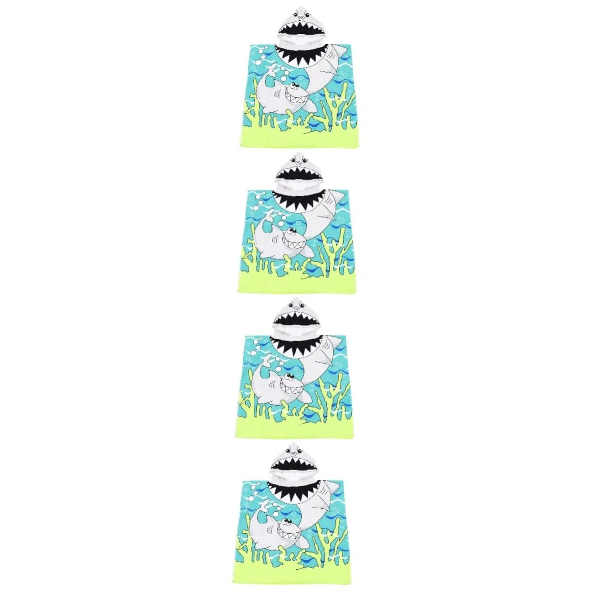 VICASKY 4stücke Hooded Junge Mädchen Bademantel Saugfähiges Badetuch Mit Cartoon-Muster Für Mädchen Nach Dem Baden Oder Schwimmen Schützt Vor Kälte Weiches Mikrofaser-Material