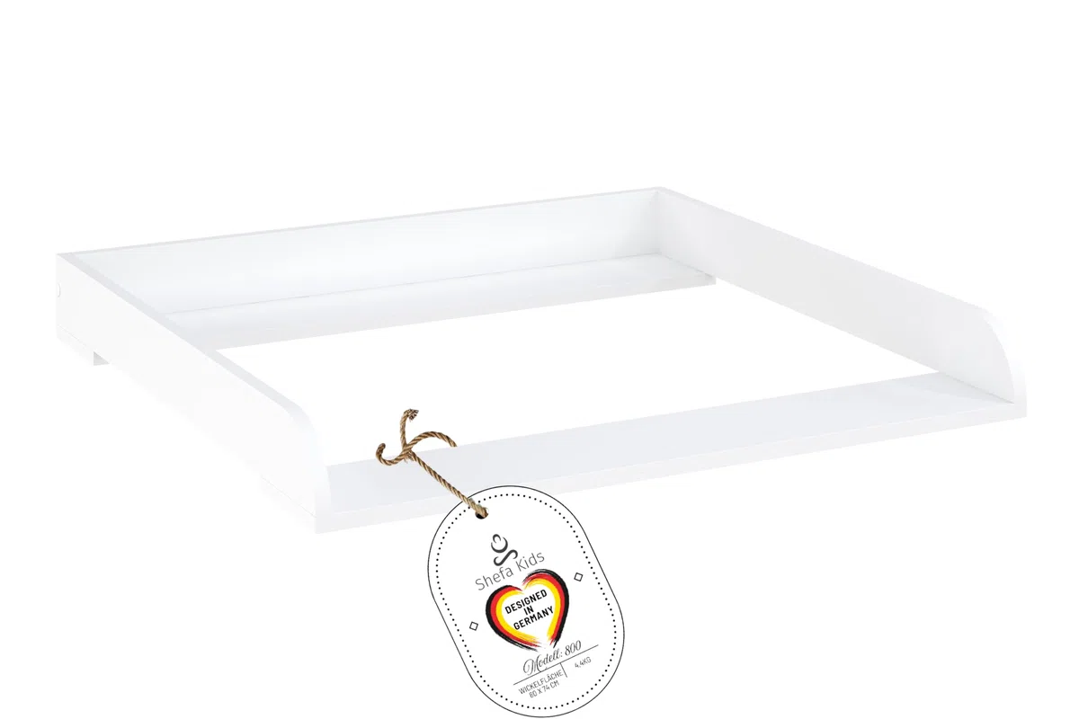 Shefa Kids Wickelaufsatz 800 - Universeller Wickeltischaufsatz für Ikea Kommoden MALM, HEMNES und NORDLI, Weiß