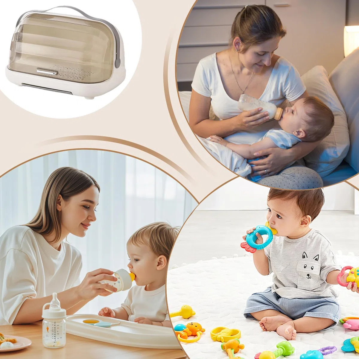 Générique Flaschentrockner | Rutschfestes Gehäuse mit Schnellabfluss | Trocknungskoffer mit Trockenhalter und Deckel für Fläschchen, für Esszimmer, Wohnzimmer, Sauger, Pumpenteile