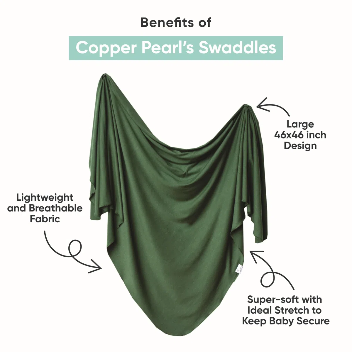 Copper Pearl Baby-Wickeldecke – Premium-Strick-Babydecke, groß, weich, dehnbar, für Jungen und Mädchen, Pucktücher für Neugeborene, Säuglinge und Kleinkinder (Abby und Pals)