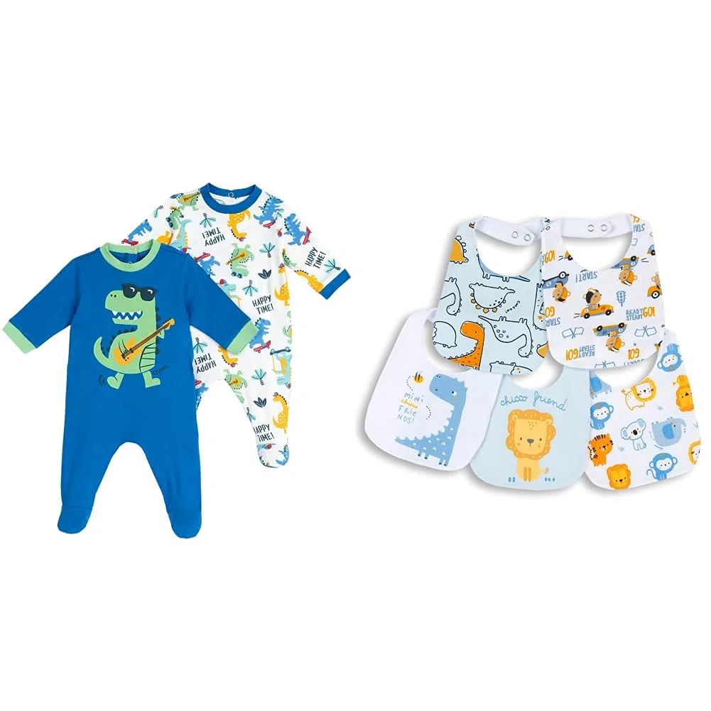 Chicco Jumpsuit aus Baumwolle und Lätzchen - Blau